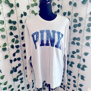 Victoria’s Secret PINK Long Sleeve Sequin Logo Top